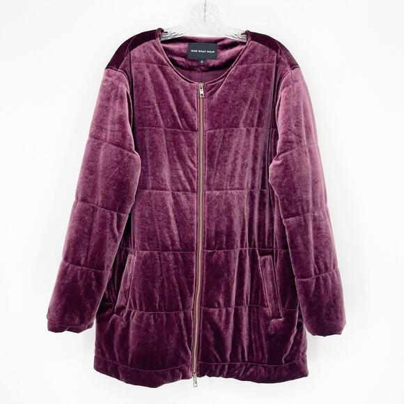 Who What Wear Button-Up Velvet Jacket Size Large - Picture 1 of 8